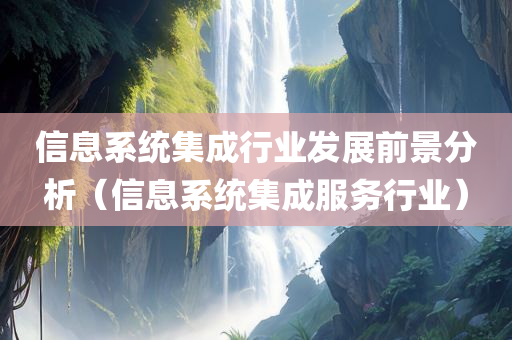 信息系统集成行业发展前景分析（信息系统集成服务行业）