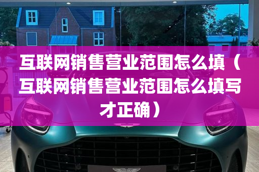 互联网销售营业范围怎么填（互联网销售营业范围怎么填写才正确）