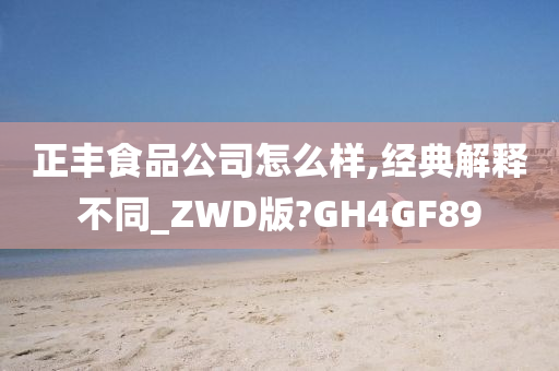 正丰食品公司怎么样,经典解释不同_ZWD版?GH4GF89