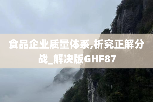 食品企业质量体系,析究正解分战_解决版GHF87