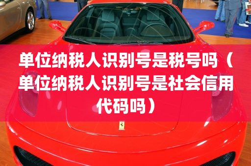 单位纳税人识别号是税号吗（单位纳税人识别号是社会信用代码吗）