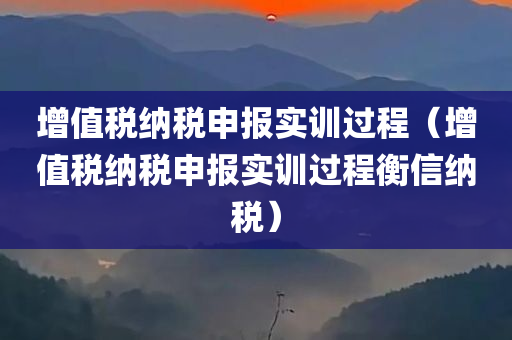 增值税纳税申报实训过程（增值税纳税申报实训过程衡信纳税）