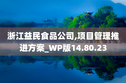 浙江益民食品公司,项目管理推进方案_WP版14.80.23