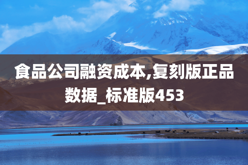 食品公司融资成本,复刻版正品数据_标准版453