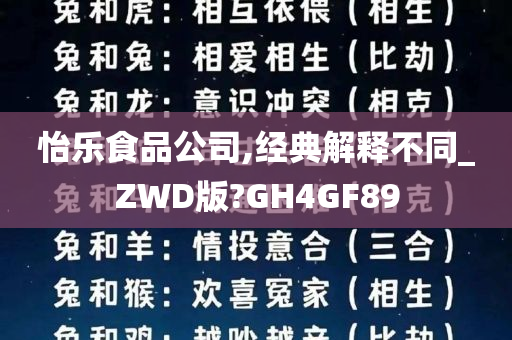 怡乐食品公司,经典解释不同_ZWD版?GH4GF89