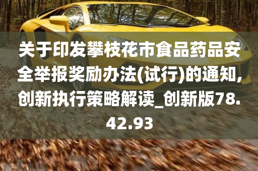 关于印发攀枝花市食品药品安全举报奖励办法(试行)的通知,创新执行策略解读_创新版78.42.93