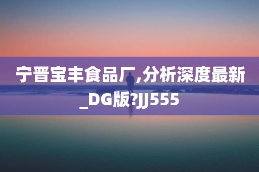 宁晋宝丰食品厂,分析深度最新_DG版?JJ555