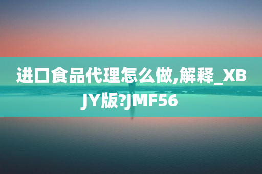 进口食品代理怎么做,解释_XBJY版?JMF56