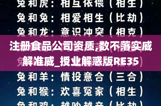 注册食品公司资质,数不落实威解准威_授业解惑版RE35