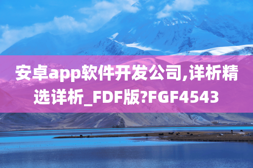 安卓app软件开发公司,详析精选详析_FDF版?FGF4543