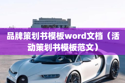 品牌策划书模板word文档（活动策划书模板范文）