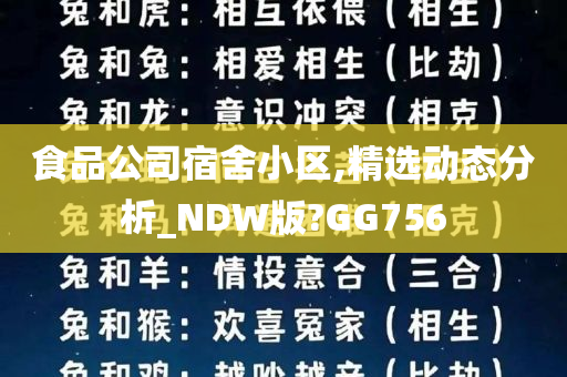 食品公司宿舍小区,精选动态分析_NDW版?GG756