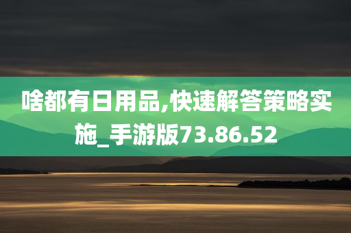 啥都有日用品,快速解答策略实施_手游版73.86.52