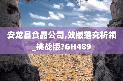 安龙县食品公司,效版落究析领_挑战版?GH489