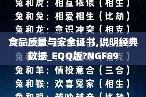 食品质量与安全证书,说明经典数据_EQQ版?NGF89