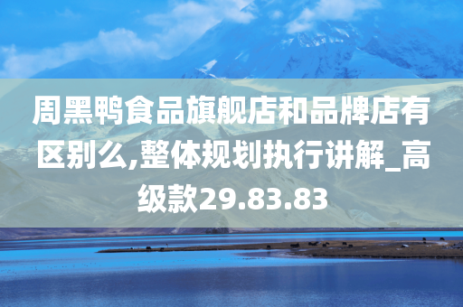 周黑鸭食品旗舰店和品牌店有区别么,整体规划执行讲解_高级款29.83.83