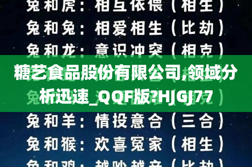 糖艺食品股份有限公司,领域分析迅速_QQF版?HJGJ77