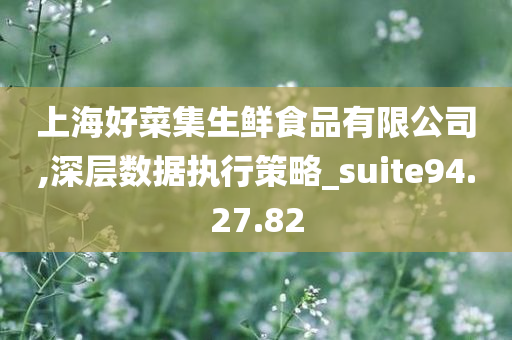 上海好菜集生鲜食品有限公司,深层数据执行策略_suite94.27.82