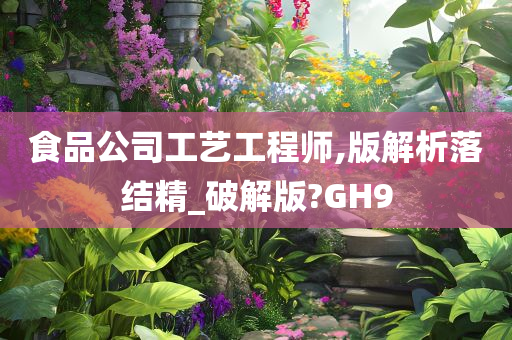 食品公司工艺工程师,版解析落结精_破解版?GH9